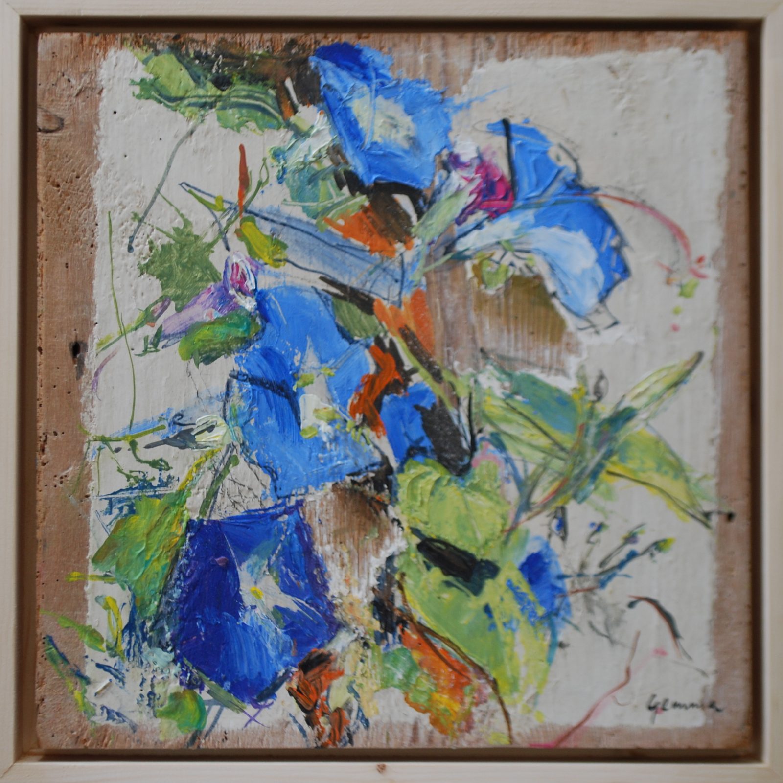 Ipomea op hout — Stillevens en bloemen